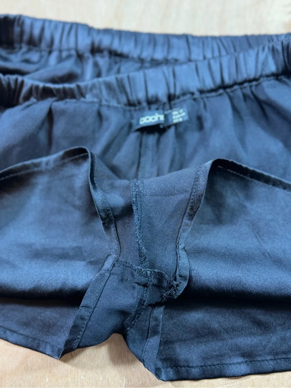 Boohoo Black Satin Lace-Panel Sleep Shorts - Picture 6 of 9